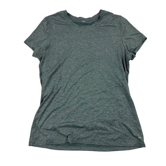 Fabletics Heather Green Short Sleeve Activewear T-Shirt Crew Neck Stretch Sz M/L - Picture 1 of 4